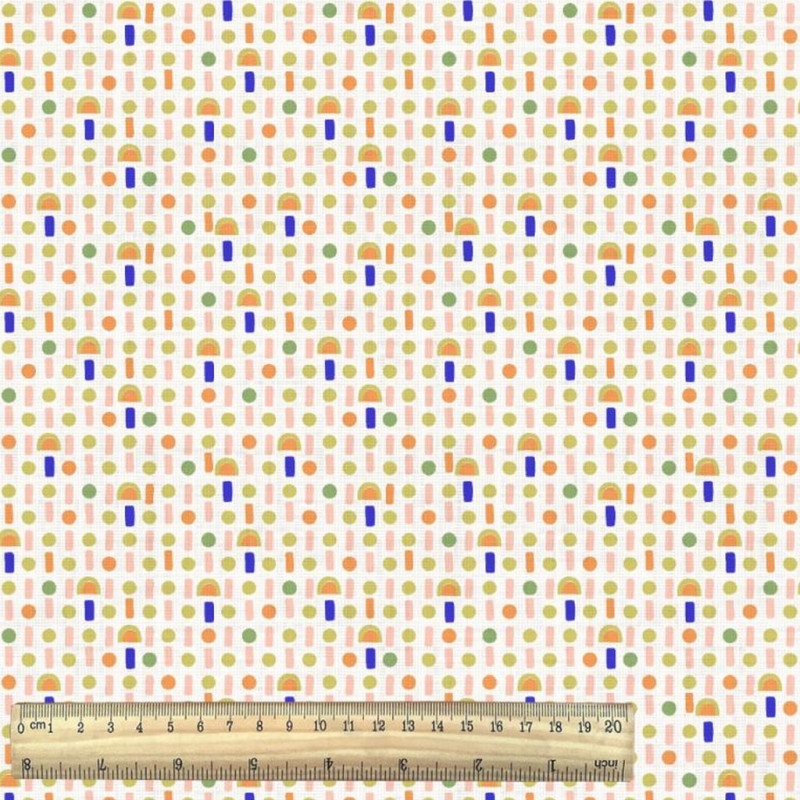Printed Cotton MIHO Off-White / Vivid Multicolored